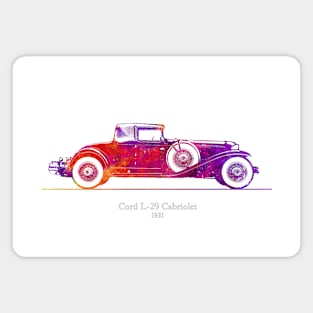 Cord L-29 Cabriolet 1931 - Colorful Watercolor Magnet